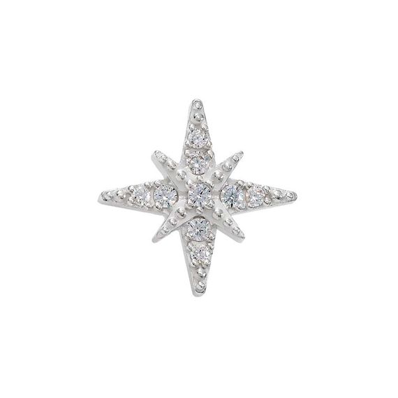 Серьги-пусеты Вифлеемская звезда из серебра 925 пробы с фианитами, фото 3