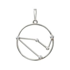 Подвеска на шею Созвездие Козерог Знак зодиака серебро с фианитами
