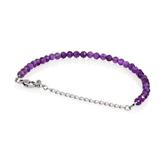 Браслет из камней аметиста ограненного 4 мм, вид 2