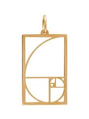 Подвеска Золотое сечение в прямоугольном контуре из серебра с позолотой