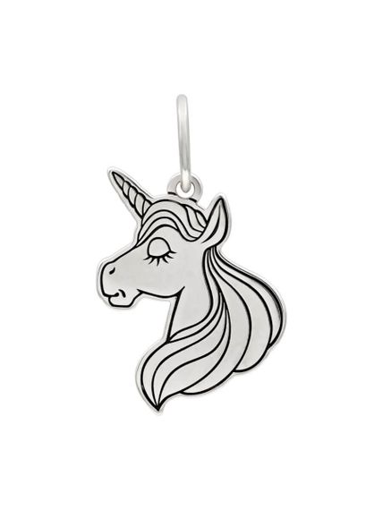 Единорог подвеска из серебра 925 пробы, вид спереди