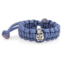 Браслет с шармом Белка из мельхиора - синий паракорд