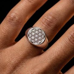 Кольцо Цветок жизни из серебра