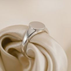Кольцо Круг под гравировку из серебра 925 пробы