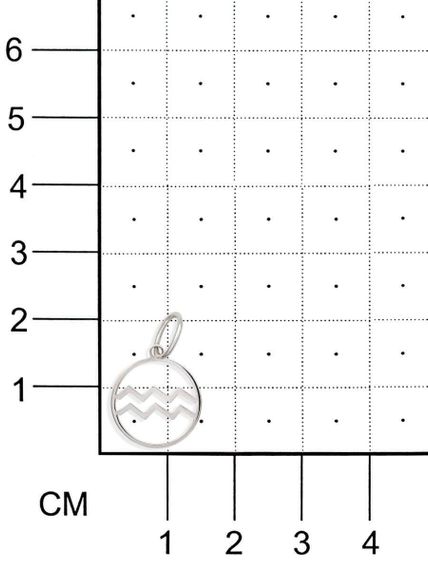 Подвеска Знак зодиака Водолей из серебра на размерной сеткае