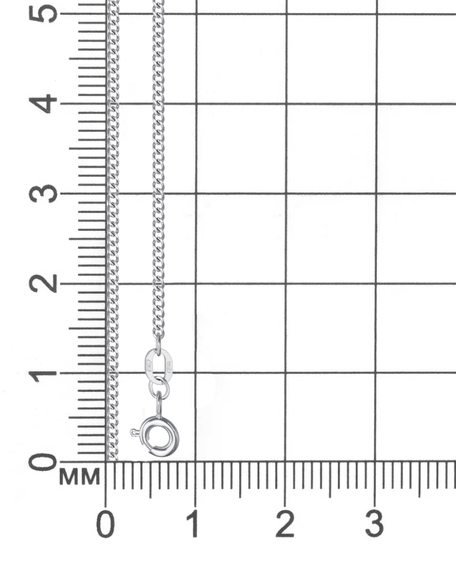Фото цепочка на шею гурмета серебро 9265 на размерной сетке