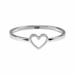 Кольцо с сердечком из серебра 925