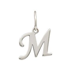 Подвеска в виде буквы М - кулон из серебра 925 пробы