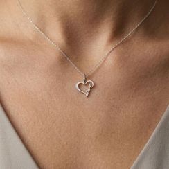 Контур сердца Love подвеска из серебра