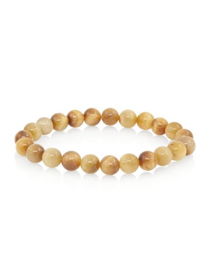 Браслет из камней золотого тигрового глаза фотография, вид сбоку