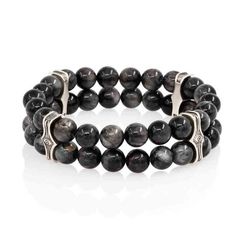 Браслет Всевидящее Око из Мельхиора Двойной с кошачьим глазом 8 мм