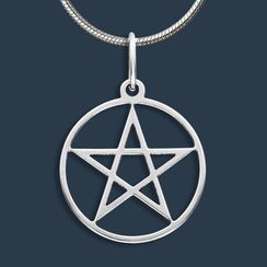 Пентаграмма в круге подвеска из серебра
