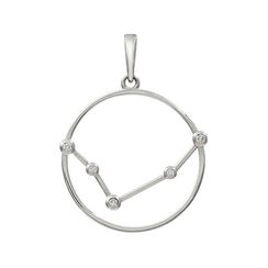 Подвеска на шею Созвездие Овен Знак зодиака серебро с фианитами