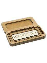 Деревянный футляр-шкатулка для скандинавских рун Старшего Футарка 25 шт.