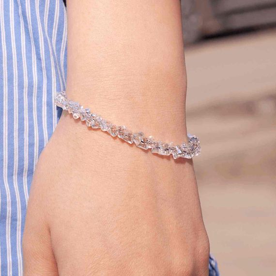 Браслет из имитации светлого хрусталя 6 мм, живое фото 3