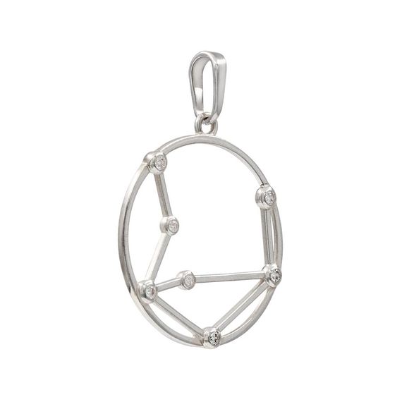Подвеска на шею Созвездие Весы Знак зодиака серебро с фианитами, фото 3