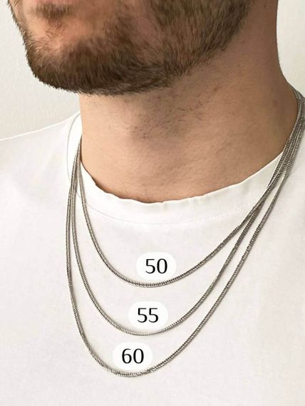 Фото цепочка на шею гурмета допиа серебро 9266 размеры на модели
