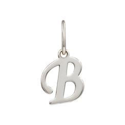 Подвеска в виде буквы В - кулон из серебра 925 пробы