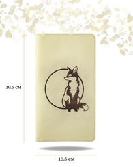 Кошелек высокий Лиса молочная кожа