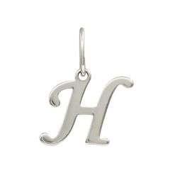 Подвеска в виде буквы Н - кулон из серебра 925 пробы