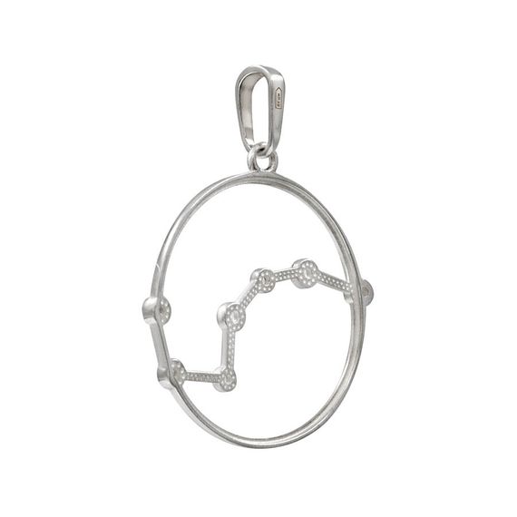 Подвеска на шею Созвездие Скорпион Знак зодиака серебро с фианитами, фото 4