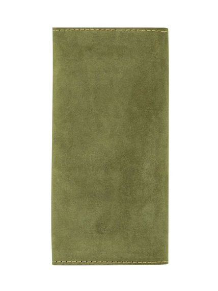 Фото функционального кошелька Цветок жизни из зеленого, вид сзади.