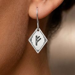 Руна Феху - ювелирные серьги из серебра 925 пробы