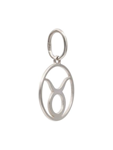 Подвеска Знак зодиака Телец из серебра, вид сбоку