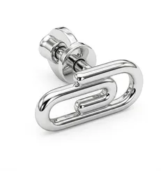 Серьги-пусеты Скрепка из серебра 925 пробы