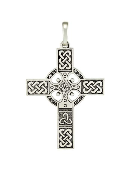 Подвеска Кельтский крест из серебра 925 пробы, фото на белом фоне