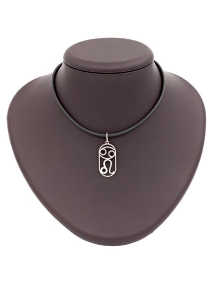 Подвеска Куспид Рак-Лев из серебра на постаменте