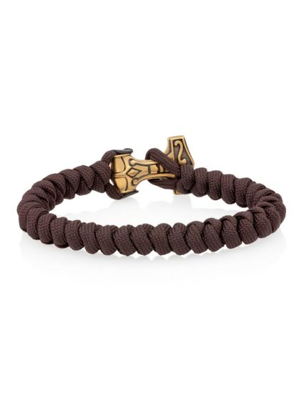 Браслет из темно-коричневого паракорда с шармом Молот тора Bayer из бронзы, вид сзади