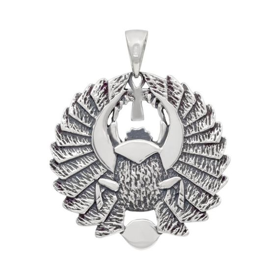 Подвеска «Скарабей малый» из серебра, вид сзади