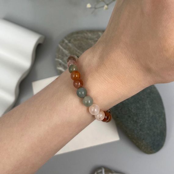 Браслет из камней рутилового кварца (волосатика) 6 мм