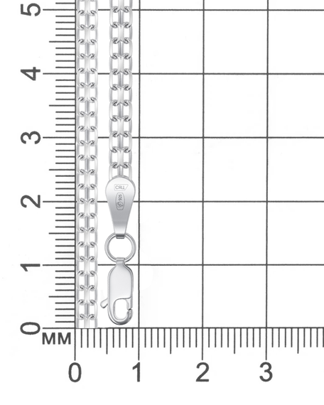 Фото цепочка на шею бисмарк тонкая инфографика размерная сетка