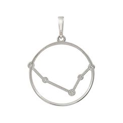 Подвеска на шею Созвездие Овен Знак зодиака серебро с фианитами