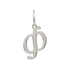 Подвеска в виде буквы Ф - кулон из серебра 925 пробы