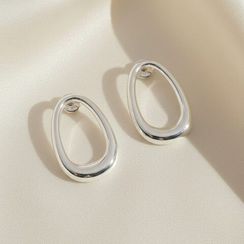 Серьги Овал из серебра 925 пробы