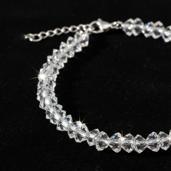 Браслет из имитации светлого хрусталя 6 мм, живое фото 4