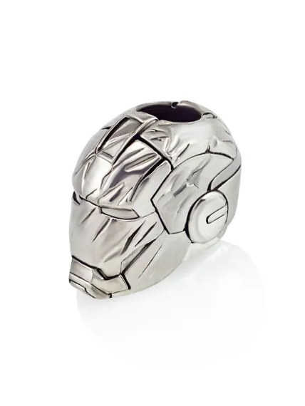 Фото бусины Silver Centurion из серебра на белом фоне, вид в полуоборот.