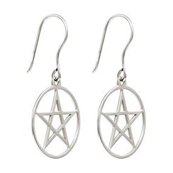Пентаграмма - ювелирные серьги из серебра 925 пробы