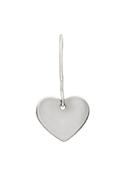 Серьги Сердце из серебра, вид спереди