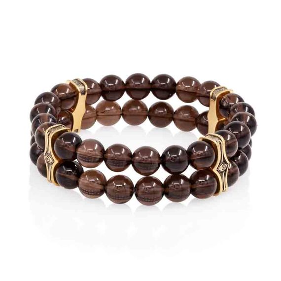 Браслет Всевидящее Око из Бронзы Двойной с раухтопазом 8 мм, вид 2