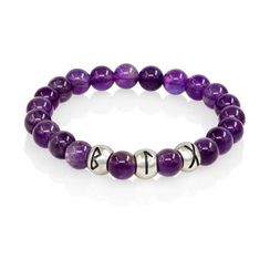 Браслет Поток любви из натурального аметиста с рунами Беркана, Лагуз, Гебо из серебра 925