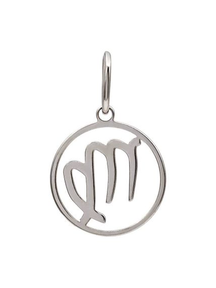 Подвеска Знак зодиака Дева из серебра, вид сзади