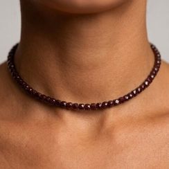 Чокер на шею из граната 4 мм куб
