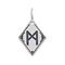 Подвеска Руна Манназ - кулон из серебра 925, вид 1