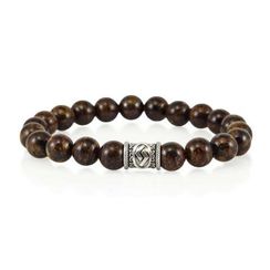 Браслет из натурального бронзита с руной Йера - материальное благополучие