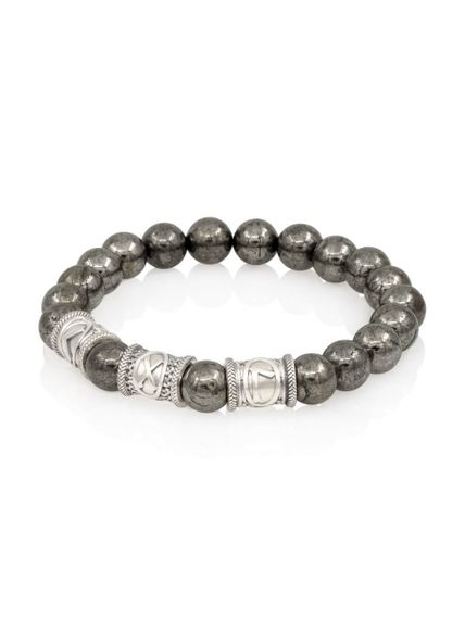 Браслет из натурального пирита с рунами Кеназ, Гебо, Лагуз - Женская привлекательность, вид сбоку 2