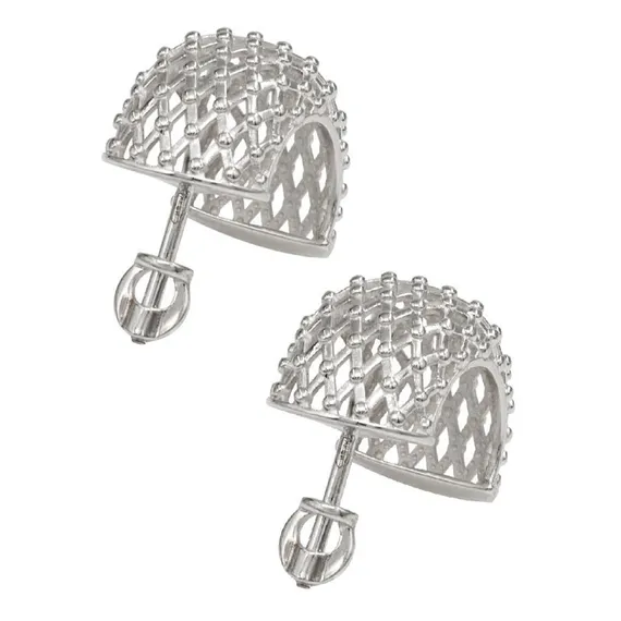 Серьги Сетка из серебра 925 пробы, вид 3